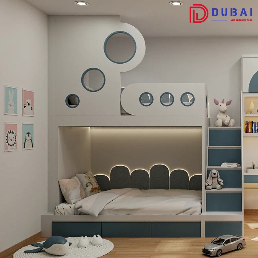 Giường tầng gỗ công nghiệp MDF GT-04 - Nội Thất DUBAI - Công Ty TNHH Nội Thất D&T Living