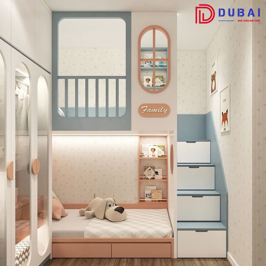 Giường tầng gỗ công nghiệp MDF GT-07 - Nội Thất DUBAI - Công Ty TNHH Nội Thất D&T Living