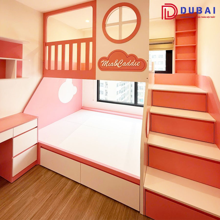 Giường tầng gỗ công nghiệp MDF GT-09 - Nội Thất DUBAI - Công Ty TNHH Nội Thất D&T Living