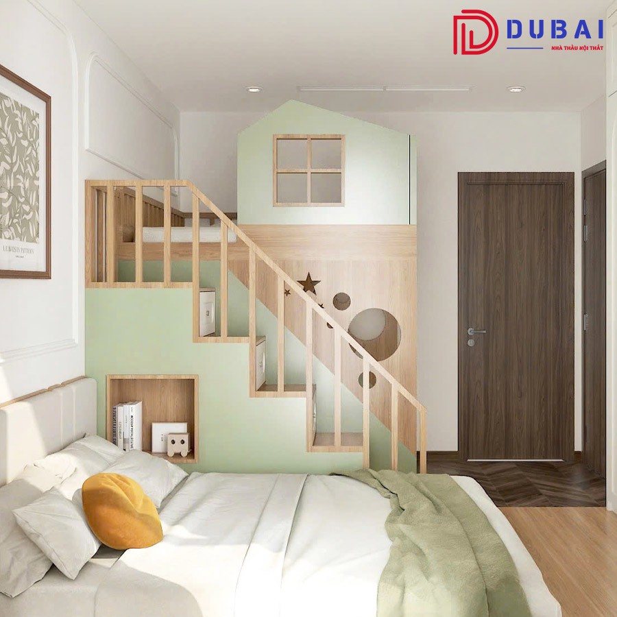 Giường tầng gỗ công nghiệp MDF GT-10 - Nội Thất DUBAI - Công Ty TNHH Nội Thất D&T Living