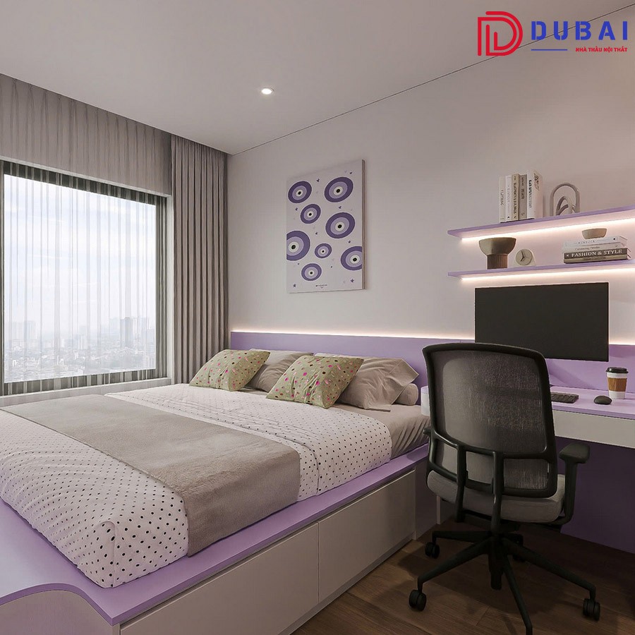 Phòng ngủ cho bé gái gỗ MDF PNBG-07 - Nội Thất DUBAI - Công Ty TNHH Nội Thất D&T Living