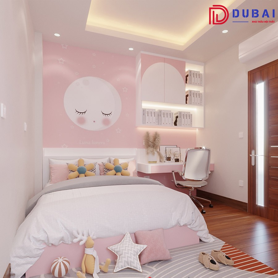Phòng ngủ cho bé gái gỗ MDF PNBG-08 - Nội Thất DUBAI - Công Ty TNHH Nội Thất D&T Living