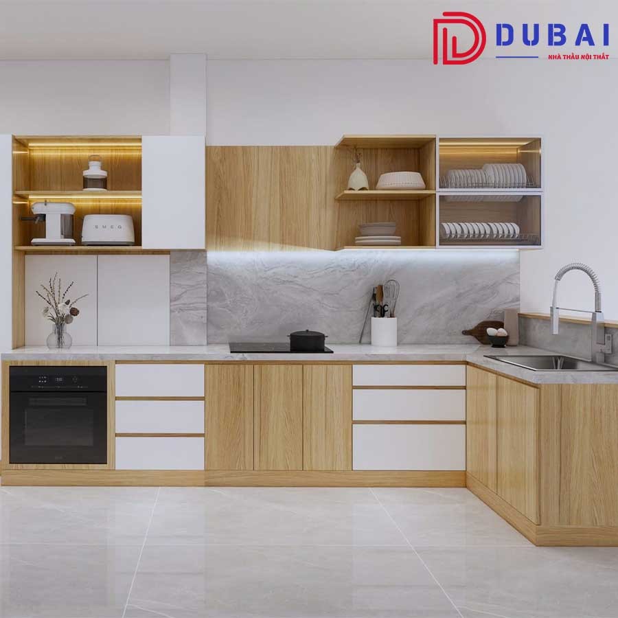 Tủ bếp gỗ công nghiệp MDF TB-10 - Nội Thất DUBAI - Công Ty TNHH Nội Thất D&T Living