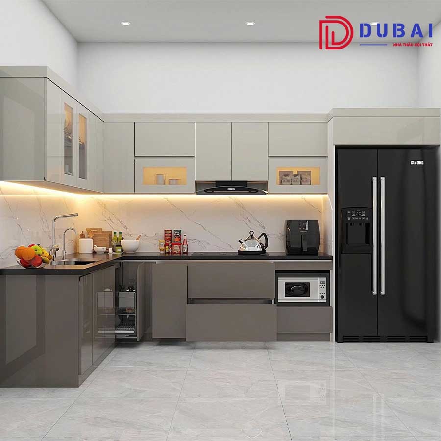 Tủ bếp gỗ công nghiệp MDF TB-8 - Nội Thất DUBAI - Công Ty TNHH Nội Thất D&T Living