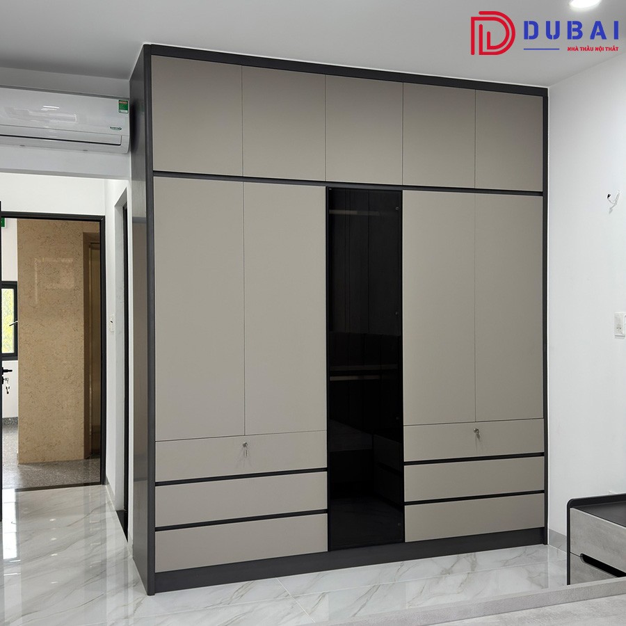 Tủ quần áo phòng ngủ gỗ MDF TQA-02 - Nội Thất DUBAI - Công Ty TNHH Nội Thất D&T Living