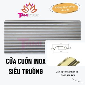 Cửa cuốn inox bảng siêu trường - Cửa Cuốn Tâm Quang Minh - Công Ty TNHH Thương Mại Dịch Vụ Sản Xuất Tâm Quang Minh