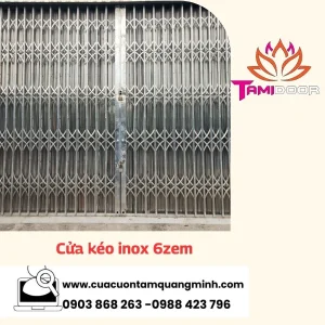 Cửa kéo inox 6zem - Cửa Cuốn Tâm Quang Minh - Công Ty TNHH Thương Mại Dịch Vụ Sản Xuất Tâm Quang Minh