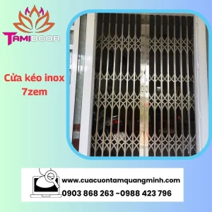 Cửa kéo inox 7zem - Cửa Cuốn Tâm Quang Minh - Công Ty TNHH Thương Mại Dịch Vụ Sản Xuất Tâm Quang Minh