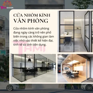 Cửa nhôm kính văn phòng - Cửa Cuốn Tâm Quang Minh - Công Ty TNHH Thương Mại Dịch Vụ Sản Xuất Tâm Quang Minh