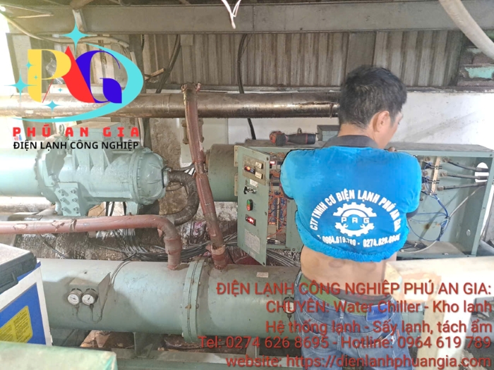 Kiểm tra sửa chữa máy Chiller trục vít 120HP
