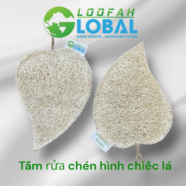 Tấm rửa chén xơ mướp hình chiếc lá - Sản Phẩm Từ Xơ Mướp Loofah Global - Công Ty Cổ Phần Tập Đoàn Loofah Global
