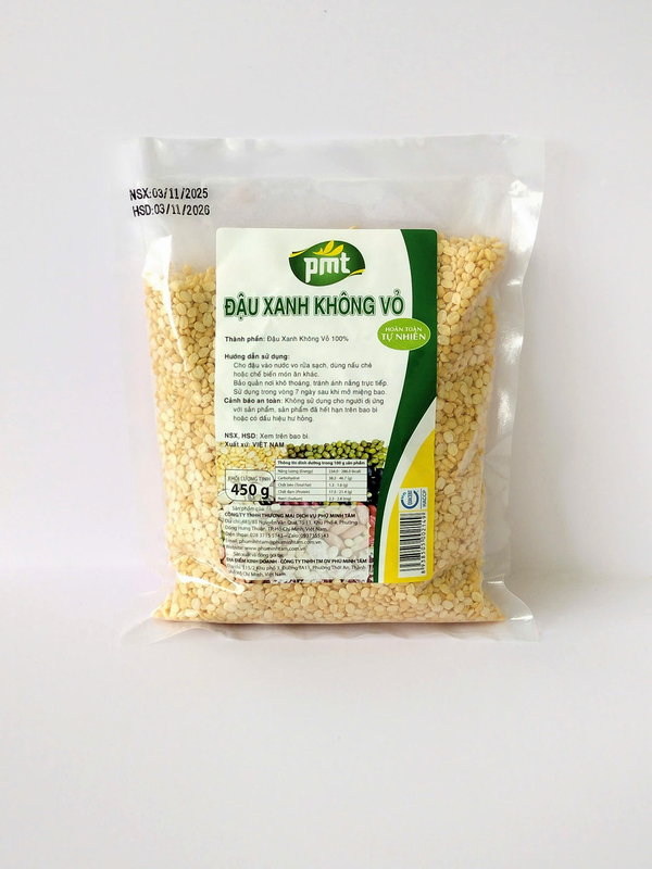 Đậu xanh không vỏ 450g - Nông Sản Phú Minh Tâm - Công Ty TNHH Thương Mại Dịch Vụ Phú Minh Tâm