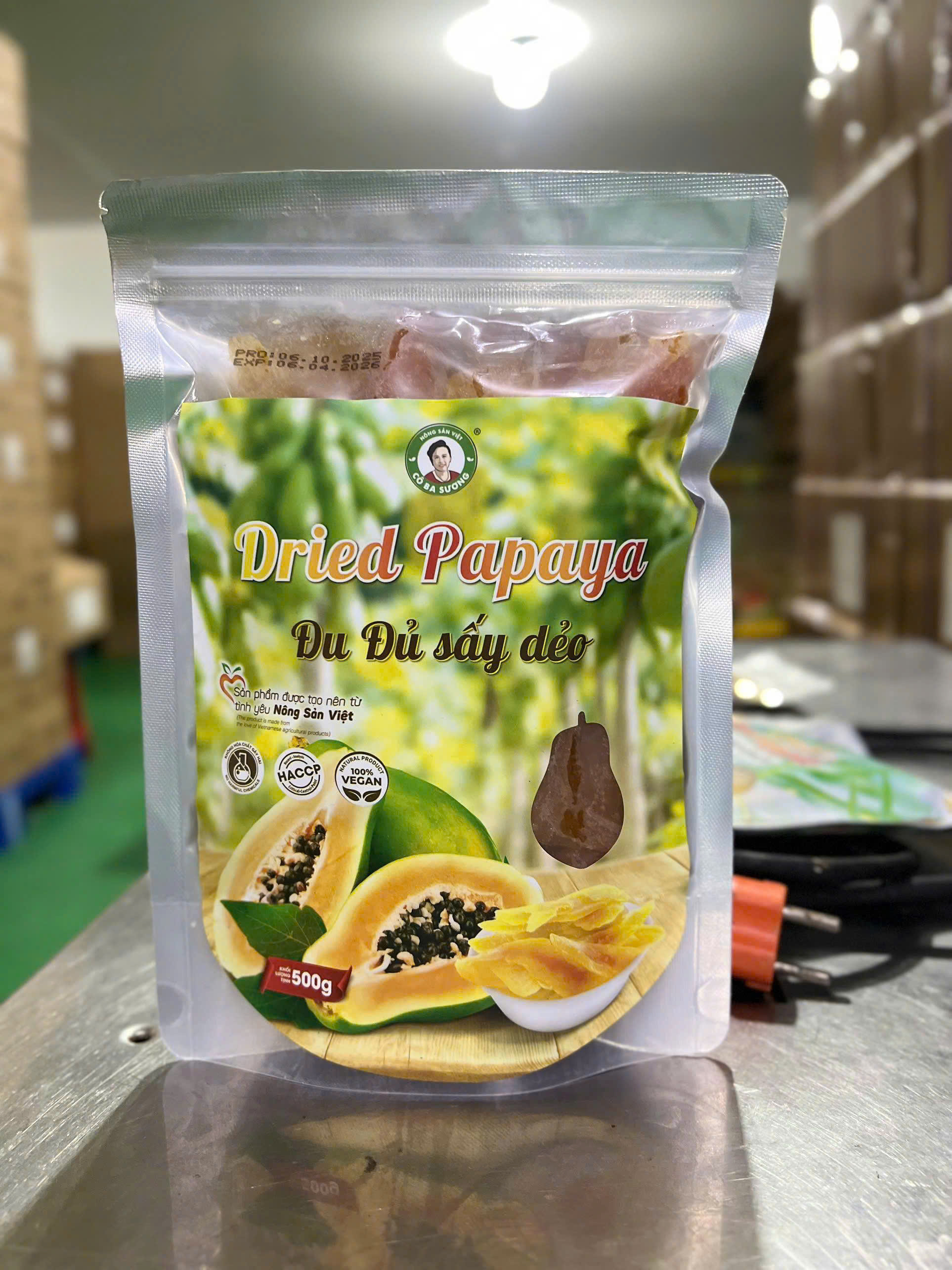 Đu đủ sấy dẻo - Trái Cây Sấy Ba Sương - Long Mỹ - Công Ty Trách Nhiệm Hữu Hạn Ba Sương - Long Mỹ