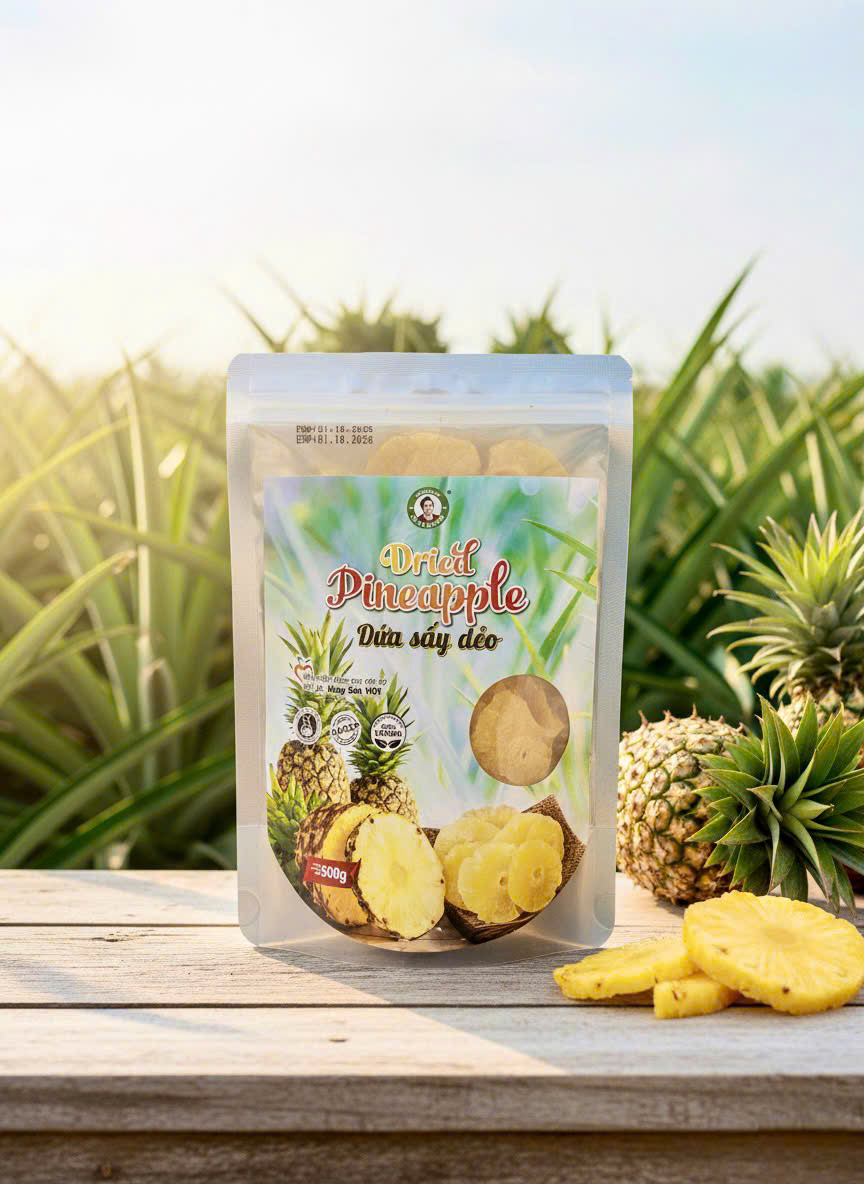 Dứa sấy dẻo - Trái Cây Sấy Ba Sương - Long Mỹ - Công Ty Trách Nhiệm Hữu Hạn Ba Sương - Long Mỹ