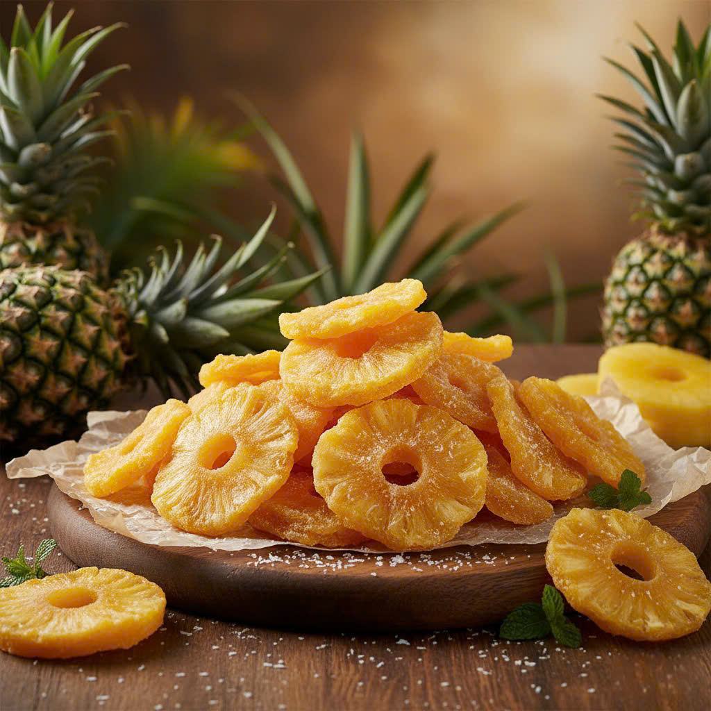 Gia công dứa sấy dẻo - Trái Cây Sấy Ba Sương - Long Mỹ - Công Ty Trách Nhiệm Hữu Hạn Ba Sương - Long Mỹ