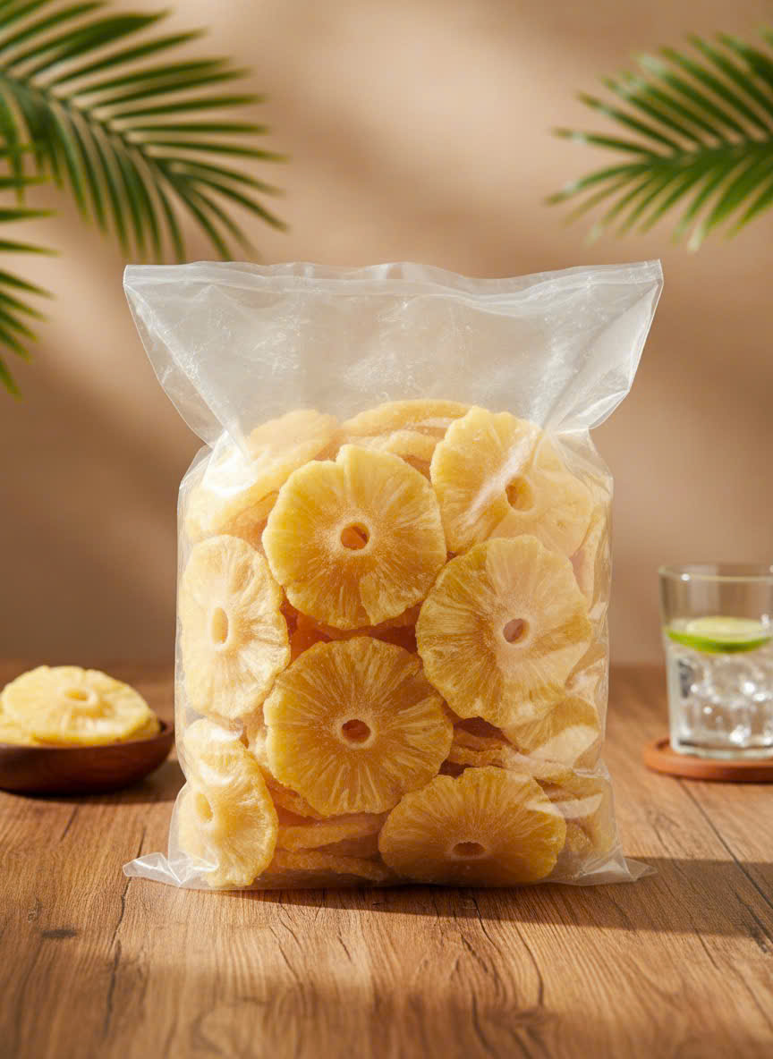 Gia công dứa sấy dẻo - Trái Cây Sấy Ba Sương - Long Mỹ - Công Ty Trách Nhiệm Hữu Hạn Ba Sương - Long Mỹ