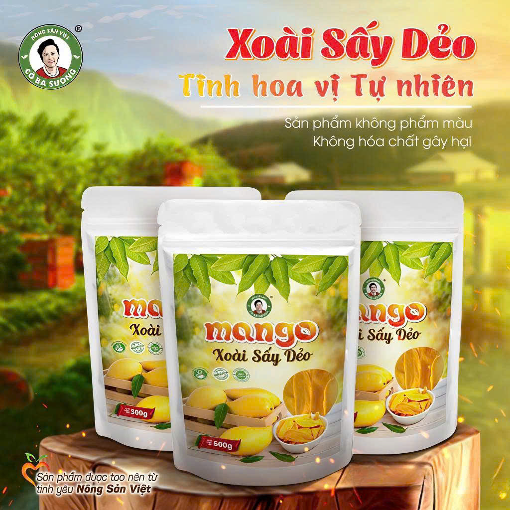 Xoài sấy dẻo - Trái Cây Sấy Ba Sương - Long Mỹ - Công Ty Trách Nhiệm Hữu Hạn Ba Sương - Long Mỹ