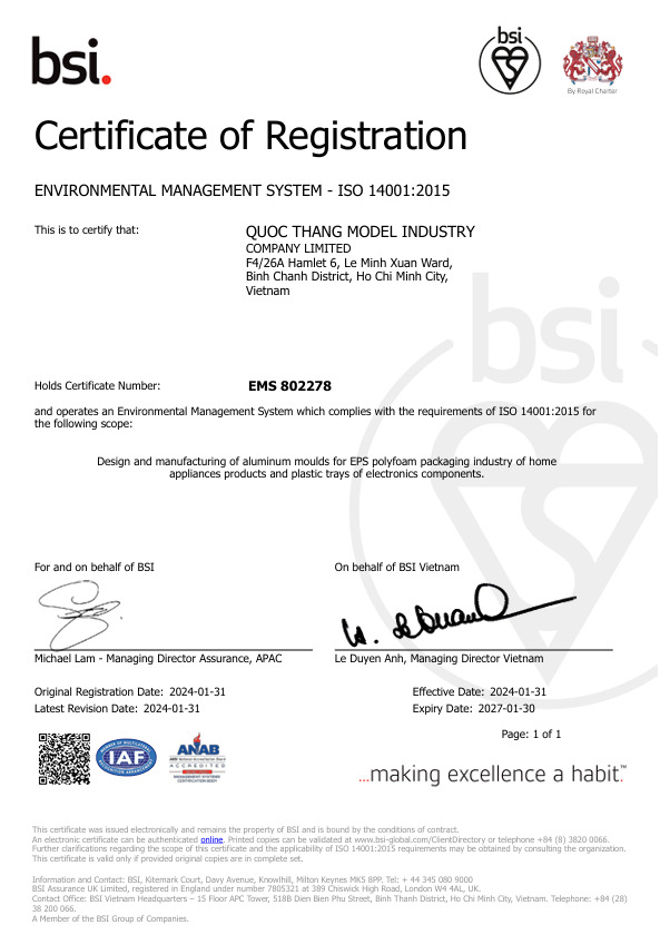 Chứng nhận ISO 14001:2015