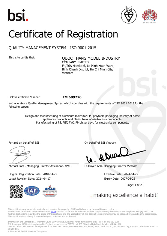 Chứng nhận ISO 9001:2015
