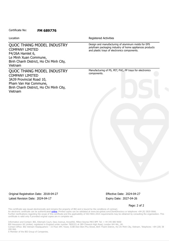 Chứng nhận ISO 9001:2015