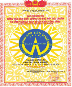 Chứng nhận - Phào Chỉ Anh Đức - Công Ty Cổ Phần Nhựa Anh Đức