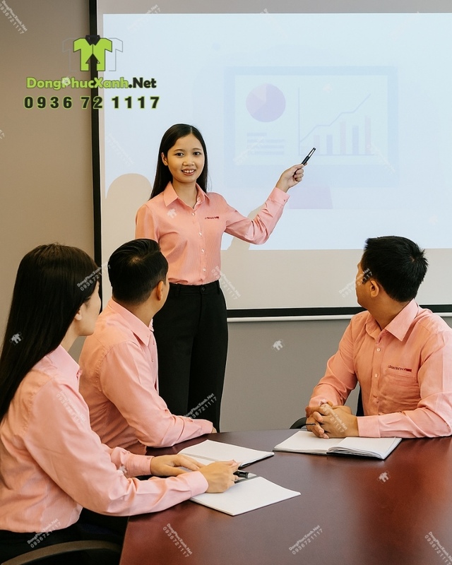 Áo sơ mi đồng phục vải Kate