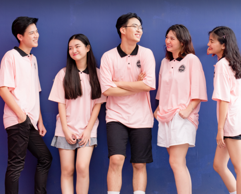 Áo thun đồng phục học sinh có cổ