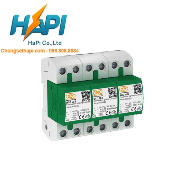 Chống sét lan truyền MCD-50-B/3 - Thiết Bị Chống Sét Hapi - Công Ty TNHH Thương Mại Và Công Nghệ Hapi