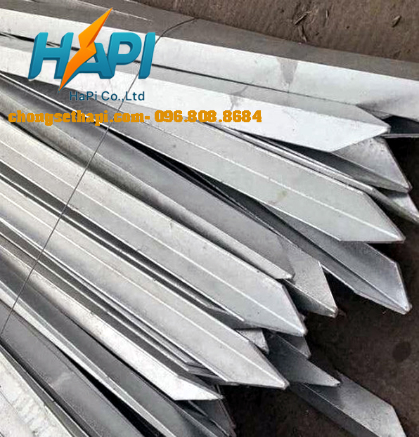 Cọc tiếp địa thép mạ kẽm V63x63x6mm - Thiết Bị Chống Sét Hapi - Công Ty TNHH Thương Mại Và Công Nghệ Hapi