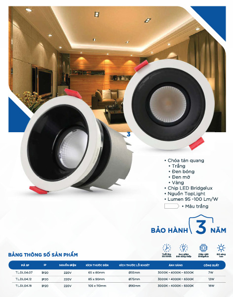 Đèn Led âm trần chiếu điểm Spotlight