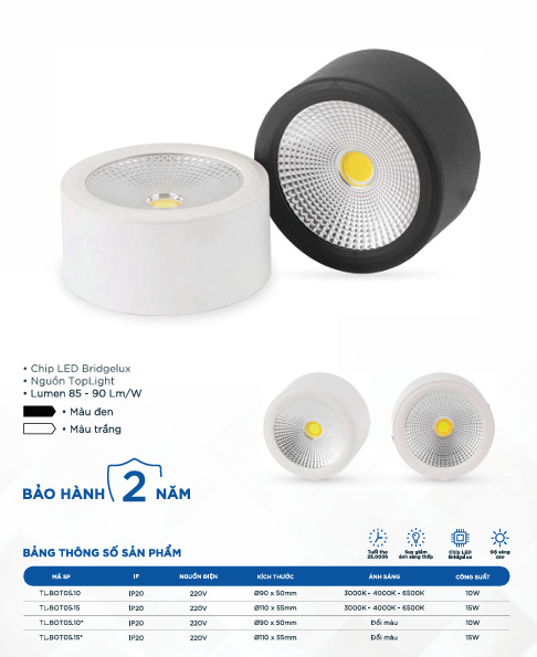 Đèn bơ tròn lùn COB