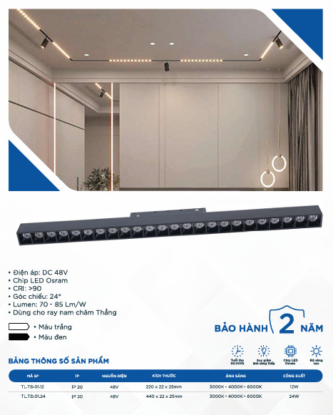 Đèn ray rọi tiêu điểm thẳng