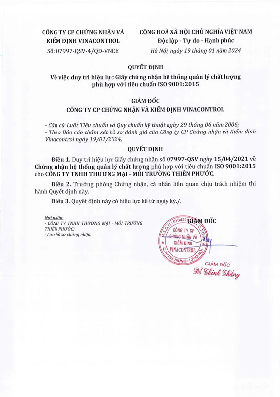 Chứng nhận ISO 9001:2015