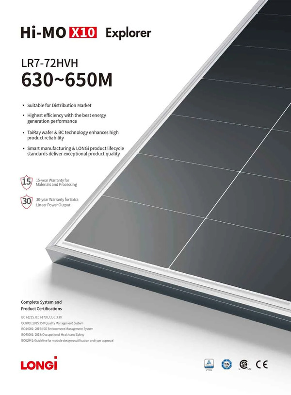 Tấm Pin năng lượng mặt trời LONGI HIMO X10 630~650W