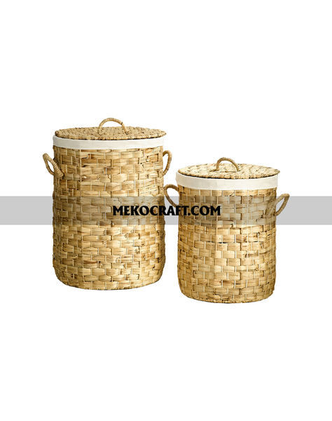 Giỏ đựng đồ đan lục bình tròn