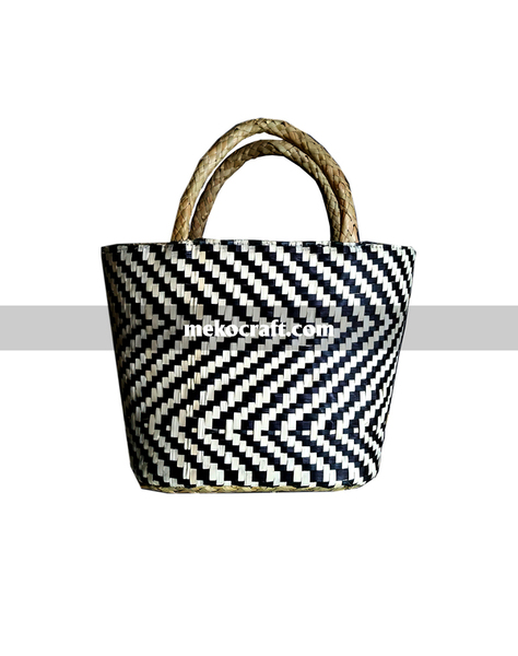 Túi lá cọ kẻ sọc