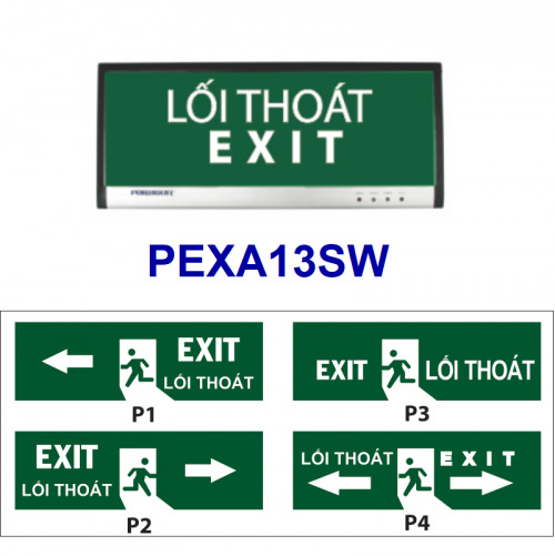 Đèn Exit chỉ hướng thoát nạn 2 mặt Parangon