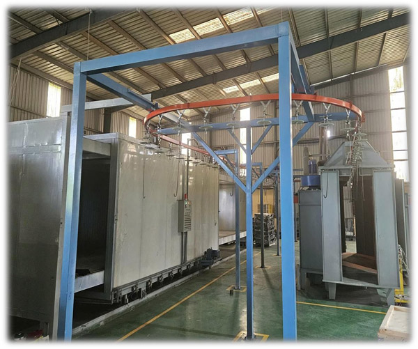 Dây chuyền sơn tĩnh điện băng tải treo