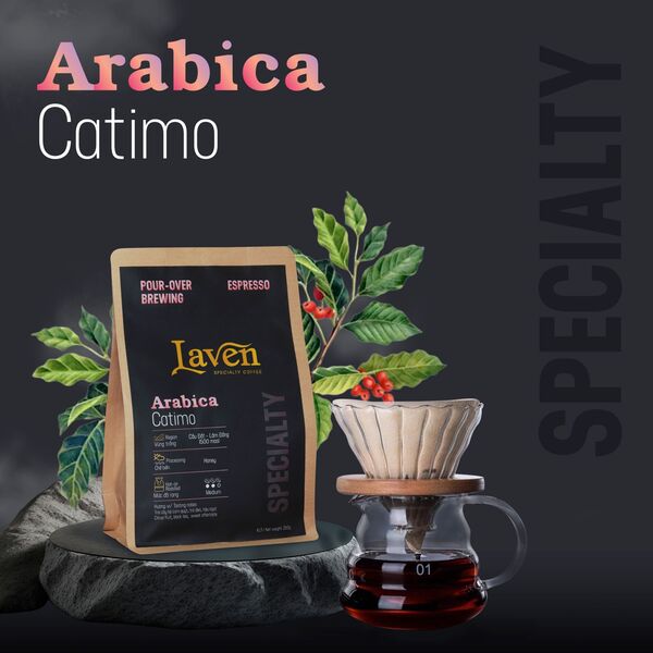 Cà phê Arabica giống Catimor Cầu Đất gói 250g - Laven Coffee - Công Ty TNHH Laven Group