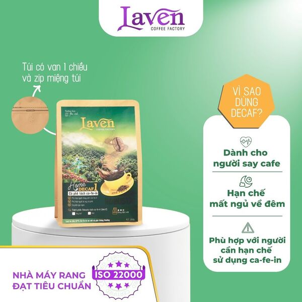 Cà phê decaf Robusta Home tách caffeine