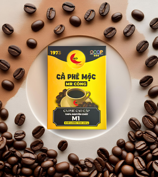 Cà phê nguyên chất Mr Công - loại cao cấp M1 (200 g) - Cà Phê Mộc Mr Công - Công Ty TNHH TM DV XK Cà Phê Mộc Mr Công