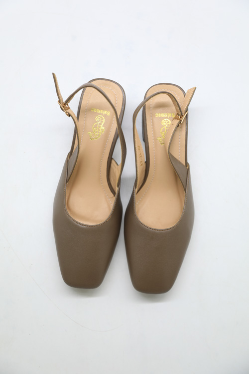 Giày nữ công sở da thật dáng hở gót 4P - DT105