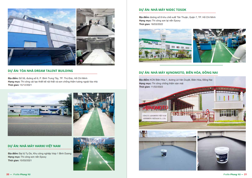 Dự án tiêu biểu - Công Ty TNHH MTV Sơn Chống Thấm Cách Nhiệt Phong Vũ