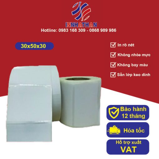 Tem Decal nhiệt 30x50mmx30m