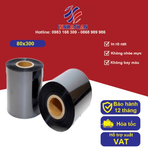 Mực in mã vạch Wax 80mmx300m