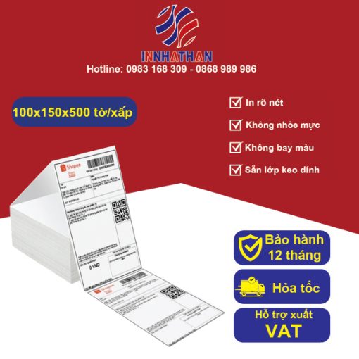 Tem Decal nhiệt 100x150mm