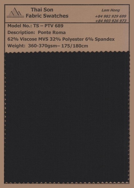 Vải ponte roma - Vải Dệt Kim Thái Sơn S.P - Công Ty TNHH Thái Sơn S.P