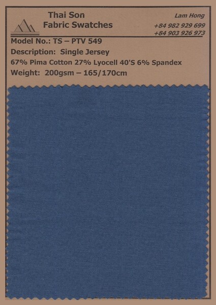 Vải single jersey - Vải Dệt Kim Thái Sơn S.P - Công Ty TNHH Thái Sơn S.P