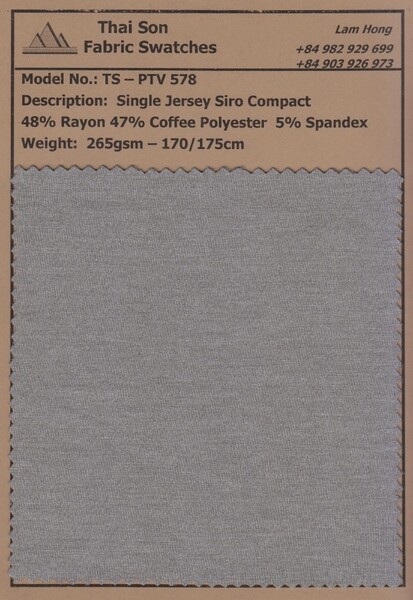 Vải single jersey - Vải Dệt Kim Thái Sơn S.P - Công Ty TNHH Thái Sơn S.P