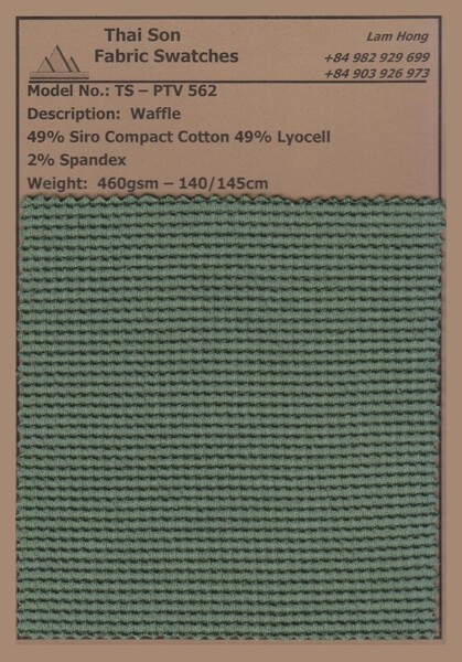 Vải waffle - Vải Dệt Kim Thái Sơn S.P - Công Ty TNHH Thái Sơn S.P